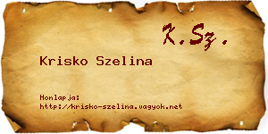 Krisko Szelina névjegykártya